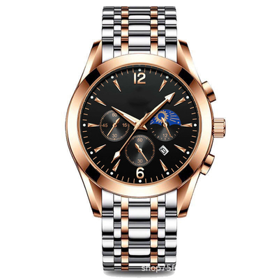 Reloj de pulsera de aleación de cuarzo de 12 mm de ancho de banda con espesor de caja de 8 mm