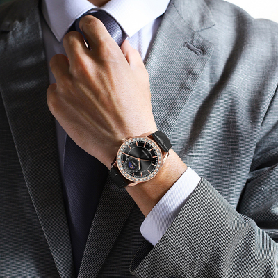 Reloj de pulsera de acero inoxidable con batería de cuarzo con diales y abrazaderas personalizadas