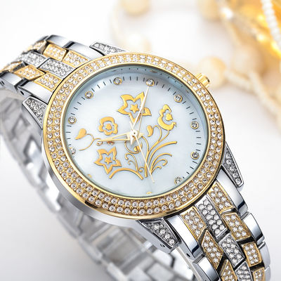 10bar prenda impermeable Diamond Watch Womens de plata, PC21 oro blanco Diamond Watch
