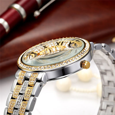 10bar prenda impermeable Diamond Watch Womens de plata, PC21 oro blanco Diamond Watch