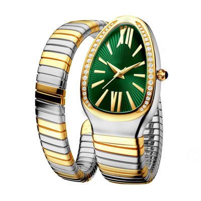 Serpentine Female Chain Wrist Watches, cuarzo Movt Diamond Watch auténtico del ODM