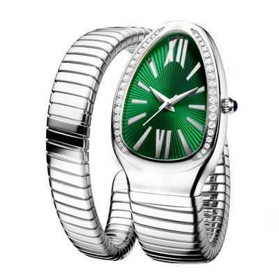 Serpentine Female Chain Wrist Watches, cuarzo Movt Diamond Watch auténtico del ODM