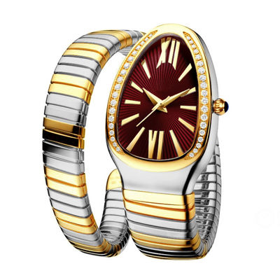 Serpentine Female Chain Wrist Watches, cuarzo Movt Diamond Watch auténtico del ODM