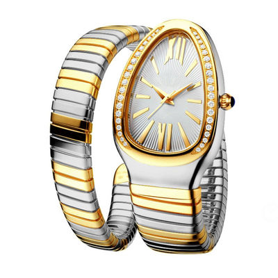 Serpentine Female Chain Wrist Watches, cuarzo Movt Diamond Watch auténtico del ODM