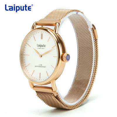 Reloj Laipute de Rose Gold Stainless Steel Quartz opaco