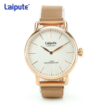 Reloj Laipute de Rose Gold Stainless Steel Quartz opaco