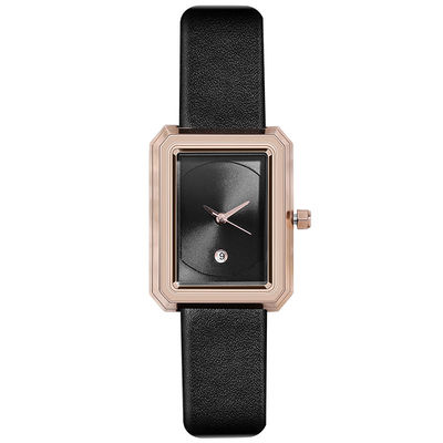 El material de cuero ROHS de la aleación del reloj 30m m de las mujeres de Nonscale aprobó