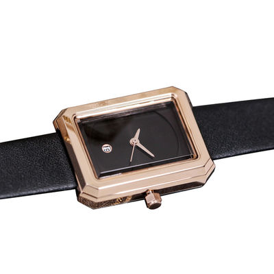 El material de cuero ROHS de la aleación del reloj 30m m de las mujeres de Nonscale aprobó