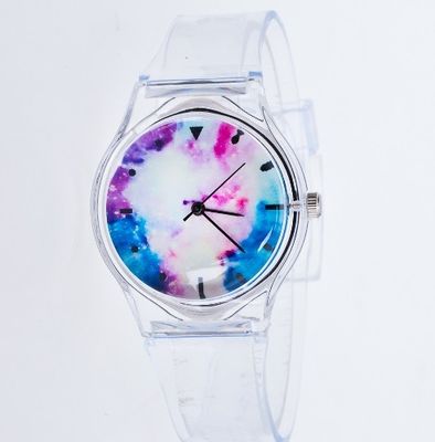 ODM transparente del dial de la correa 40m m del reloj plástico del deporte disponible