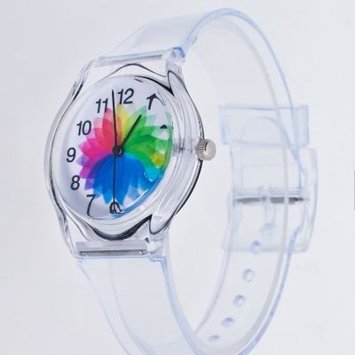 ODM transparente del dial de la correa 40m m del reloj plástico del deporte disponible
