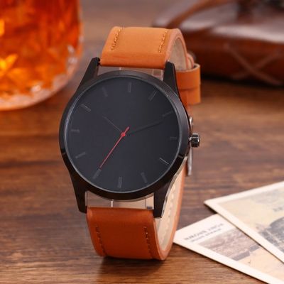 Relojes personalizados para el tipo de cuero de la corona de la ronda del peso de la banda 52g de los hombres