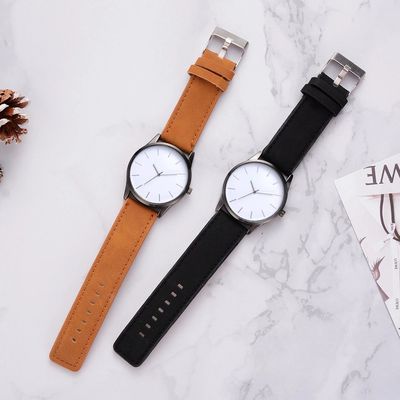 Relojes personalizados para el tipo de cuero de la corona de la ronda del peso de la banda 52g de los hombres