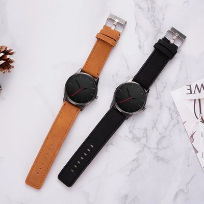 Relojes personalizados para el tipo de cuero de la corona de la ronda del peso de la banda 52g de los hombres