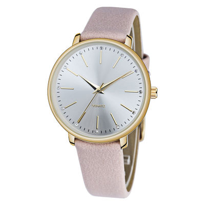 Diámetro disponible del OEM 36m m de cuarzo de la PU de los relojes de cuero de la batería