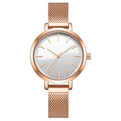 Resistente al calor resistente a la corrosión impermeable de las mujeres del reloj de lujo del cuarzo