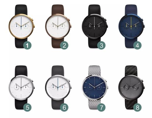 el cronógrafo Matte Black Wrist Watch ROHS aprobó la prenda impermeable 5atm