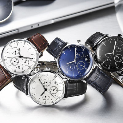 3eye relojes luminosos para hombre, prenda impermeable del reloj del metal 6hands