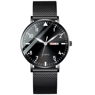 Grueso trasero de acero inoxidable del reloj 6m m de la pulsera del reloj multifuncional de Bilayer