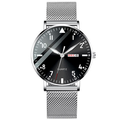 Grueso trasero de acero inoxidable del reloj 6m m de la pulsera del reloj multifuncional de Bilayer