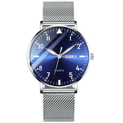 Grueso trasero de acero inoxidable del reloj 6m m de la pulsera del reloj multifuncional de Bilayer
