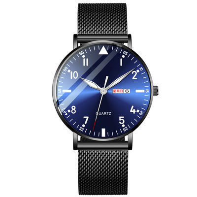 Grueso trasero de acero inoxidable del reloj 6m m de la pulsera del reloj multifuncional de Bilayer