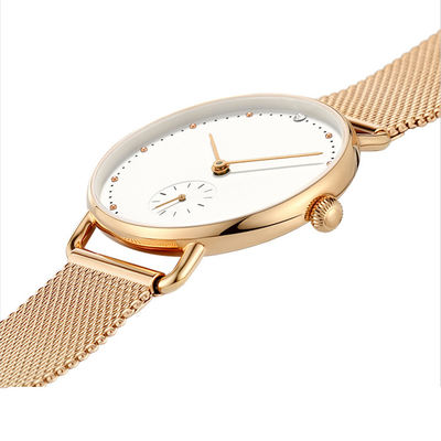 prenda impermeable de acero inoxidable Corrosionfree del reloj del cuarzo de los 3.2cm