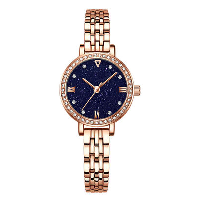 Grueso azul 3ATM Antiwater del reloj 11m m del cuarzo de las mujeres de la piedra arenisca