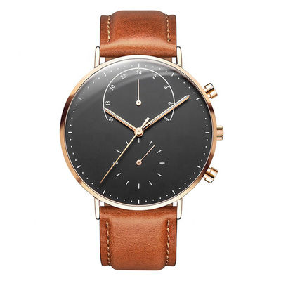 reloj de acero inoxidable del cuarzo 316l, reloj de 36m m con la alarma vibrante