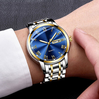 OEM de acero inoxidable 118g disponible del reloj del movimiento de lujo del cuarzo