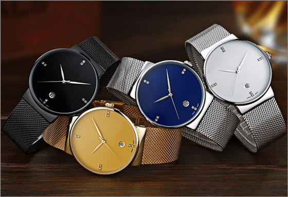 el cuarzo de acero de la contraportada 316L mira inoxidable, oro Tone Stainless Steel Watch