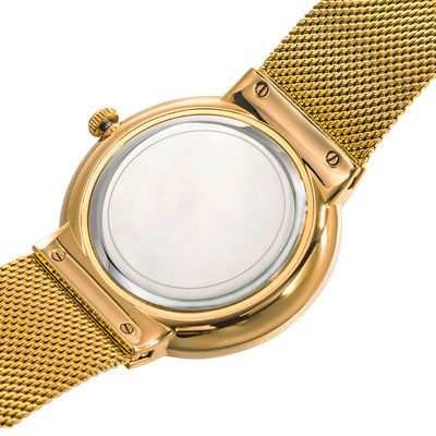 el cuarzo de acero de la contraportada 316L mira inoxidable, oro Tone Stainless Steel Watch