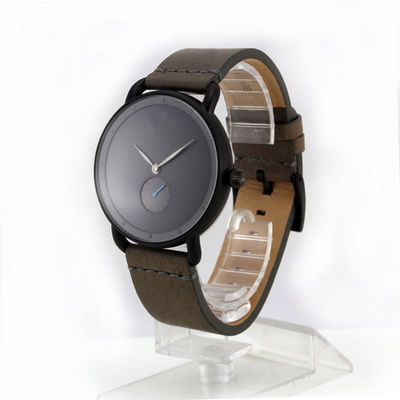 Reloj de cuero de acero inoxidable de lujo del dial de la banda del deporte militar del cuarzo de la moda de los hombres