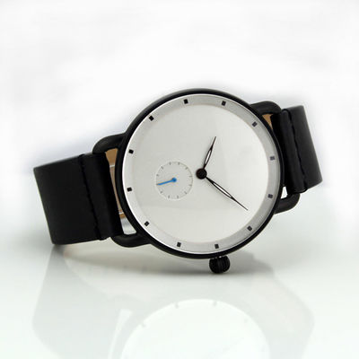 Reloj de cuero de acero inoxidable de lujo del dial de la banda del deporte militar del cuarzo de la moda de los hombres