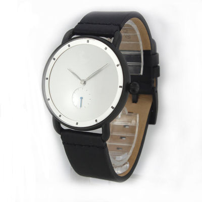 Reloj de cuero de acero inoxidable de lujo del dial de la banda del deporte militar del cuarzo de la moda de los hombres