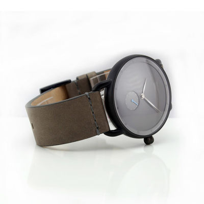 Reloj de cuero de acero inoxidable de lujo del dial de la banda del deporte militar del cuarzo de la moda de los hombres