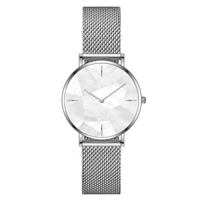 Resistente de agua de acero inoxidable del reloj 3atm del cuarzo de las mujeres de SS316L