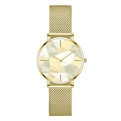 Resistente de agua de acero inoxidable del reloj 3atm del cuarzo de las mujeres de SS316L