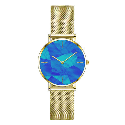 Resistente de agua de acero inoxidable del reloj 3atm del cuarzo de las mujeres de SS316L