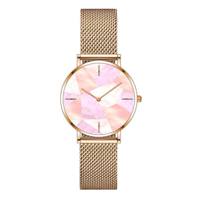 Resistente de agua de acero inoxidable del reloj 3atm del cuarzo de las mujeres de SS316L