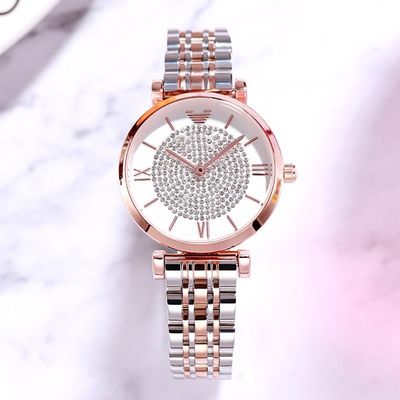 ODM de las señoras Japón Movt de Diamond Rose Gold Wrist Watch For disponible