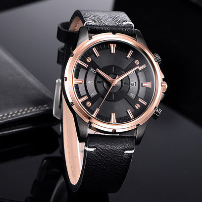 Wearresistant scratchresistant de los relojes negros para hombre multiusos del metal