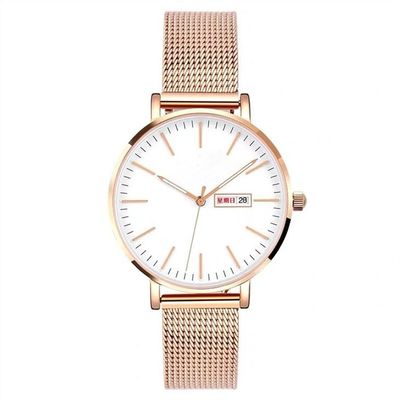 Reloj 3BAR 3Needles hidrófugo de Rose Gold Women Quartz Wrist
