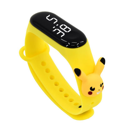 Caja rectangular de la pulsera de la historieta de los niños del silicón termoplástico electrónico del reloj