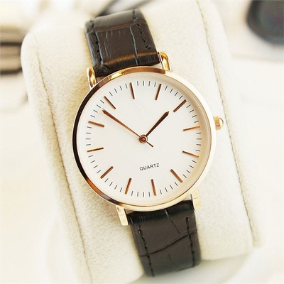 Diamond Quartz Leather Band Watches clásico para el diseñador de los pares