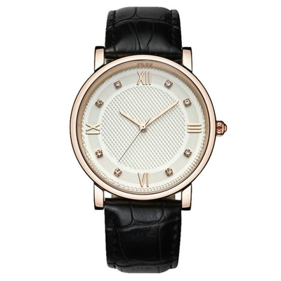 Reloj análogo de cuarzo del negocio de Diamond Dial Couple Watch Genuine de la moda