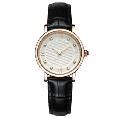 Reloj análogo de cuarzo del negocio de Diamond Dial Couple Watch Genuine de la moda