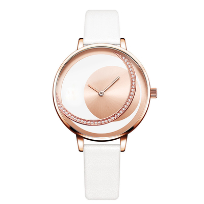 relojes Diamond Encrusted Mesh Strap Watch de cuero de la batería de cuarzo de la correa de 14m m