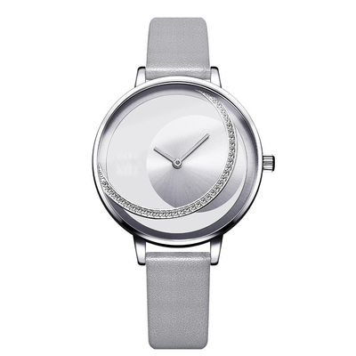 relojes Diamond Encrusted Mesh Strap Watch de cuero de la batería de cuarzo de la correa de 14m m