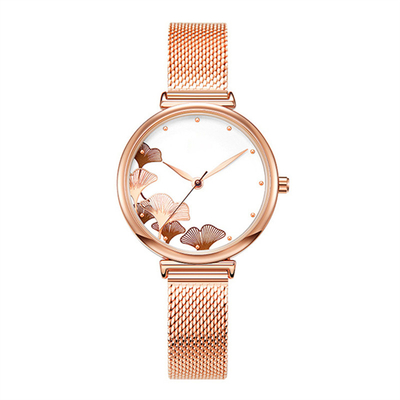 prenda impermeable simétrica 3ATM del reloj del cuarzo de las mujeres del caso de 9m m