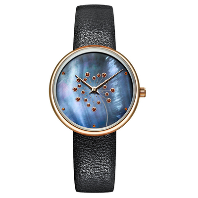 correa de Sapphire Mineral Mirror 115m m del reloj del cuarzo de las señoras del grueso de 9m m